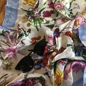 Anne de Sevil Paris | Vintage Scarf | Silkscreen Bouquet